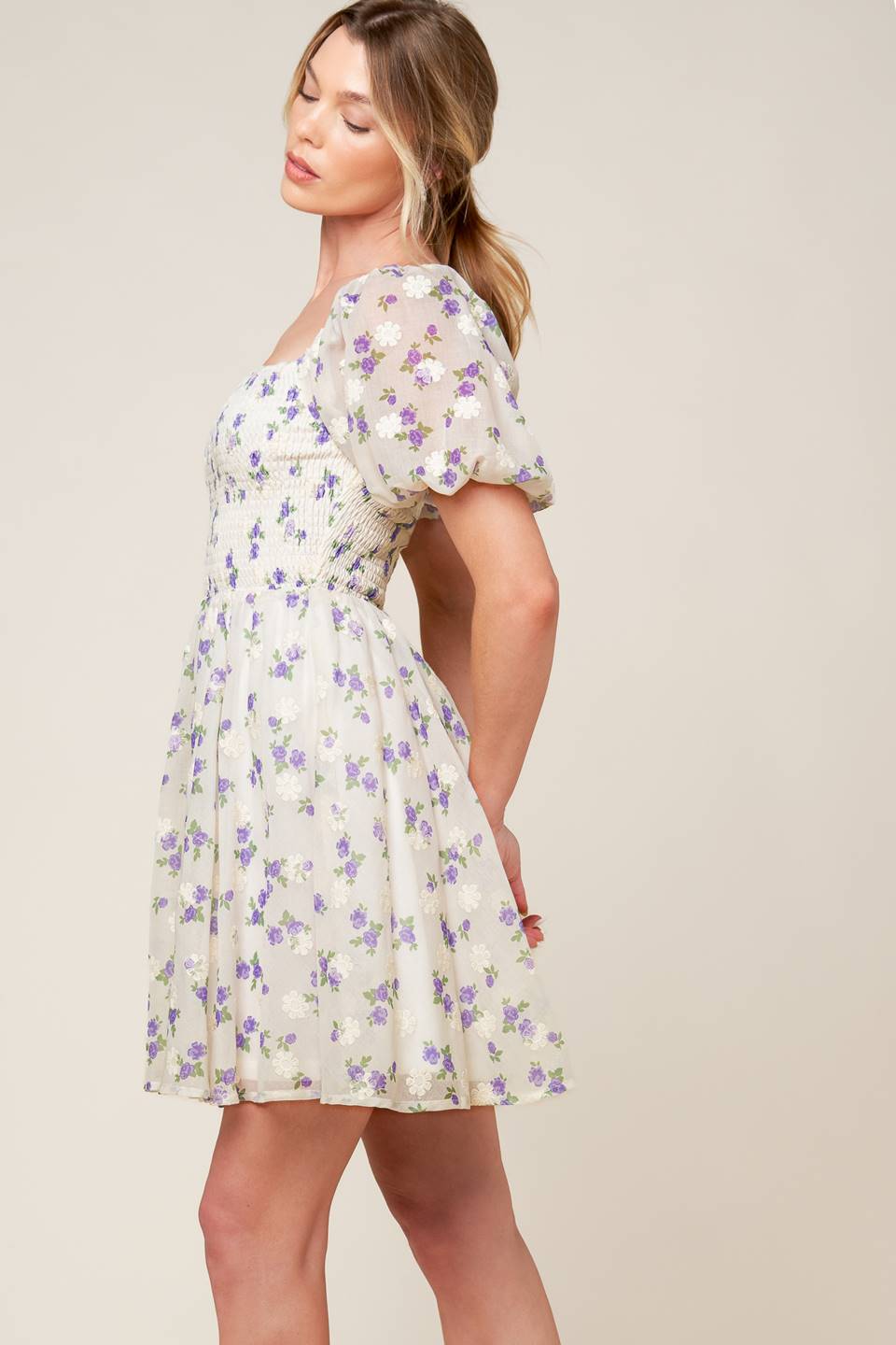 MAKING CONNECTIONS CREAM WOVEN MINI DRESS Flying Tomato